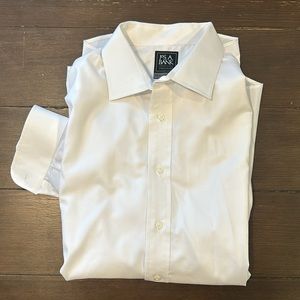 JoS. A. BANK Traveler, White Slim Fit Dress Shirt, Neck 17.5, 35